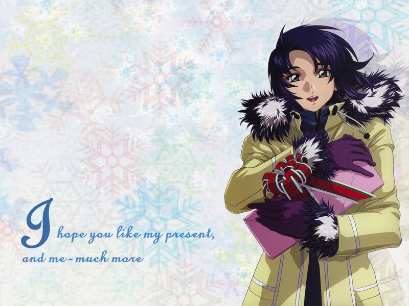 anime character with gift