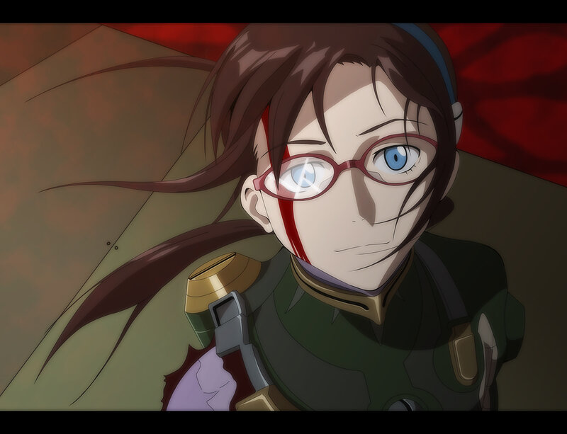 anime character with glasses and injury