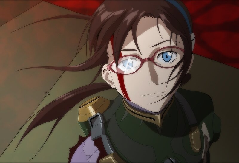 anime character with glasses and injury