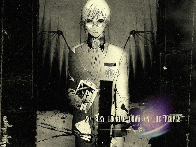 Anime Character with Glasses — Black, Dramatic, Manga, Book