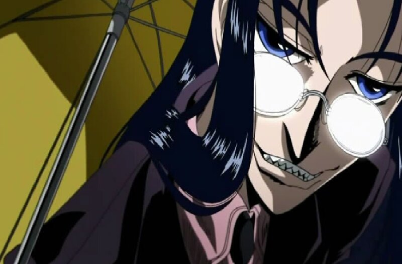 Anime Character with Glasses — Black, Dramatic