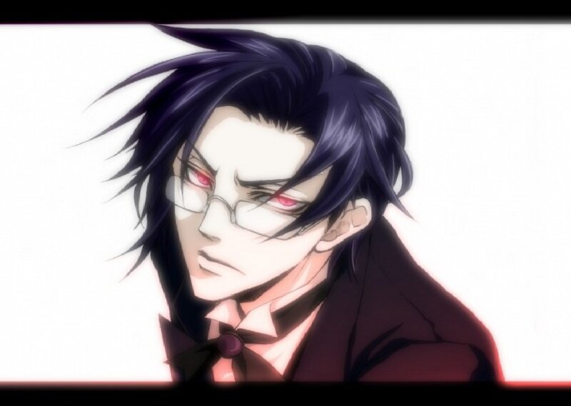 Anime Character with Glasses — Black, Intense