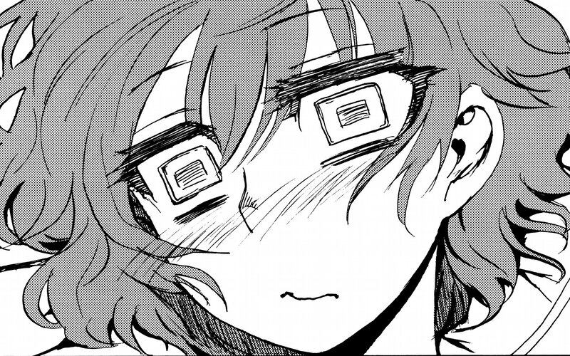 Anime Character with Glasses — Black, Neutral, Manga, Hair