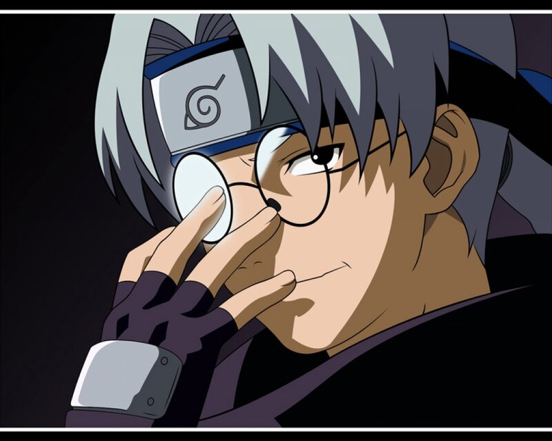 Anime Character with Glasses — Black, Serious, Headband