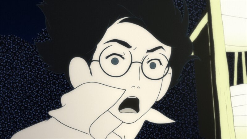 Anime Character with Glasses — Black, Surprised