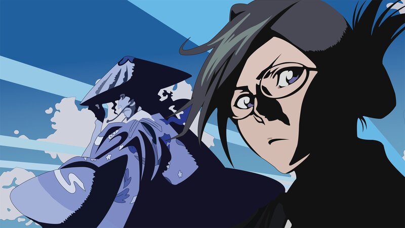 Anime Character with Glasses — Blue, Dramatic, Hat, Blue Sky