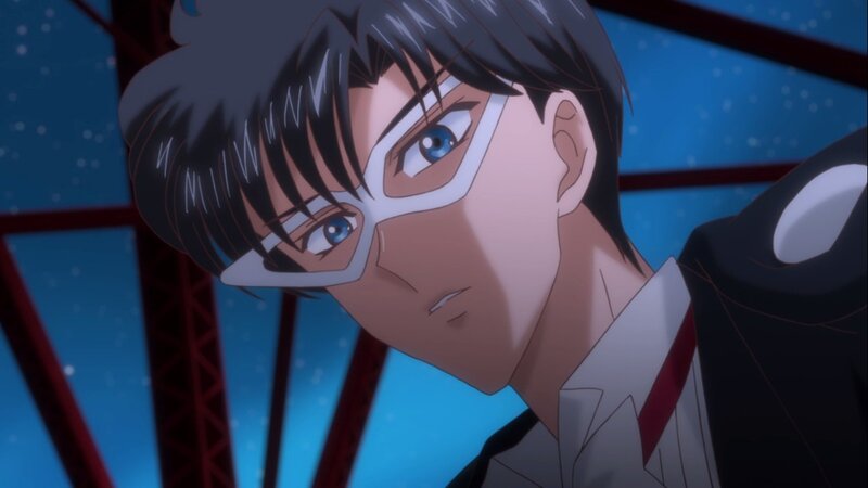 Anime Character with Glasses — Blue, Dramatic, Night
