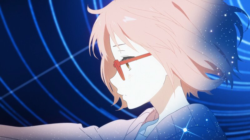 Anime Character with Glasses — Blue, Dreamy