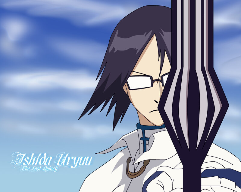 Anime Character with Glasses — Blue, Serious