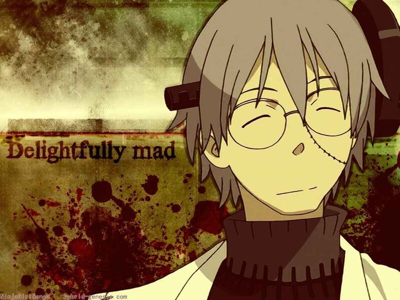 Anime Character with Glasses — Brown, Dark