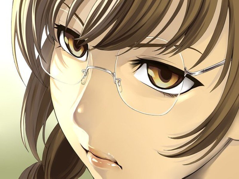 Anime Character with Glasses — Brown, Intense