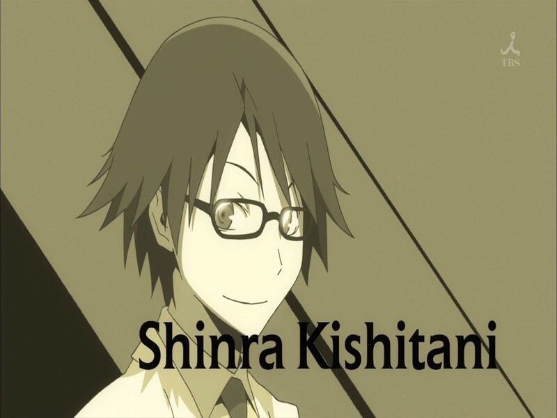Anime Character with Glasses — Brown, Neutral, Text Overlay