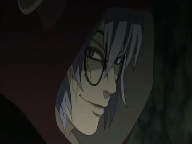 Anime Character with Glasses — Gray, Dark