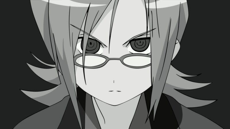 Anime Character with Glasses — Gray, Serious