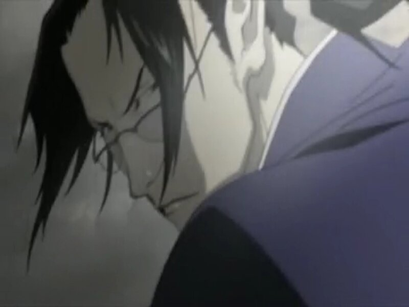 Anime Character with Glasses — Gray