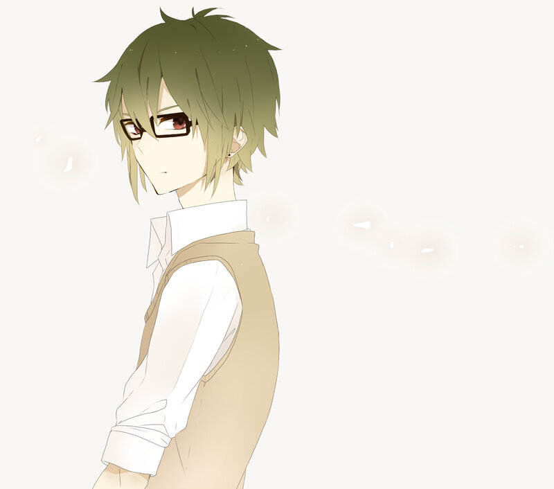 Anime Character with Glasses — Green