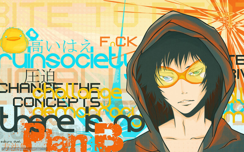 Anime Character with Glasses — Orange
