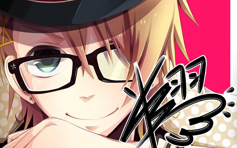 Anime Character with Glasses — Pink, Playful