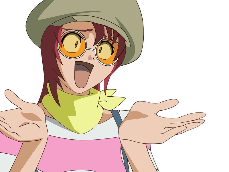 Anime Character with Glasses — Pink, Surprised