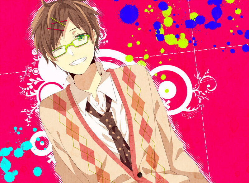 Anime Character with Glasses — Pink