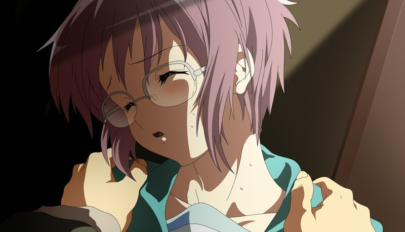 Anime Character with Glasses — Purple, Dramatic, Short Hair