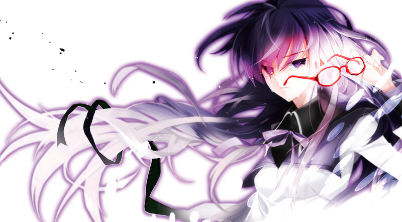 Anime Character with Glasses — Purple