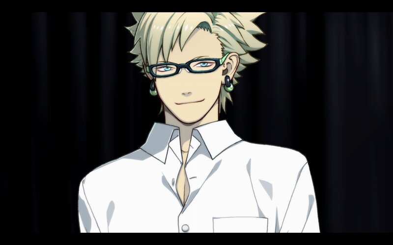 Anime Character with Glasses — White, Neutral, Earrings