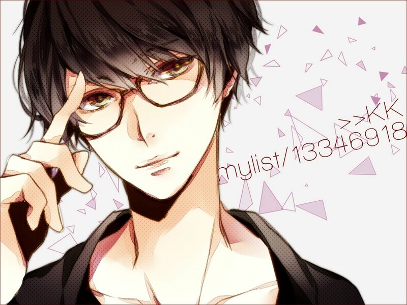 Anime Character with Glasses — White, Neutral