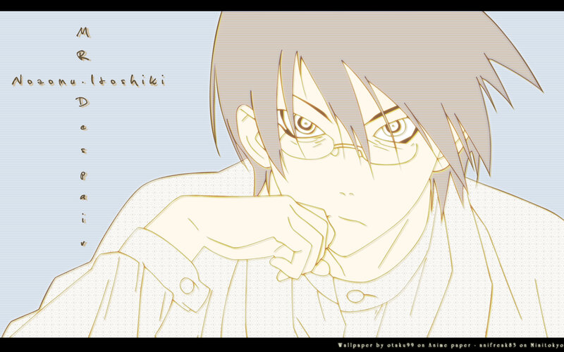 Anime Character with Glasses — White