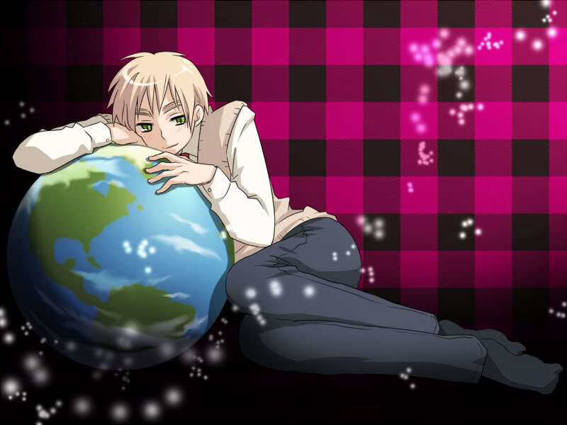 anime character with globe