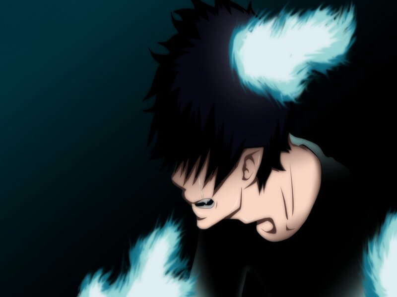 Anime Character with Glowing Aura — Black