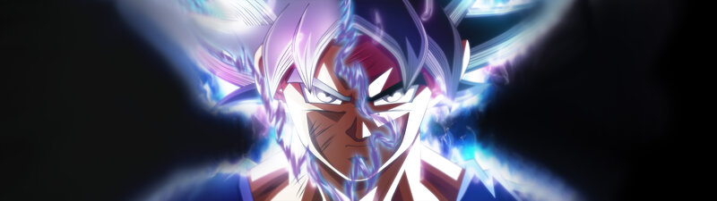 Anime Character with Glowing Aura — Blue