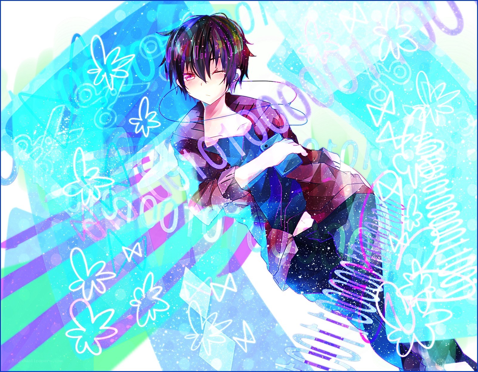 anime character with glowing background