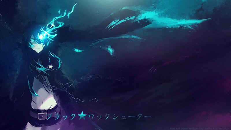 Anime character with glowing blue hair
