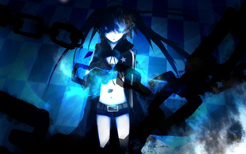 Anime Character with Glowing Blue Light — Dramatic