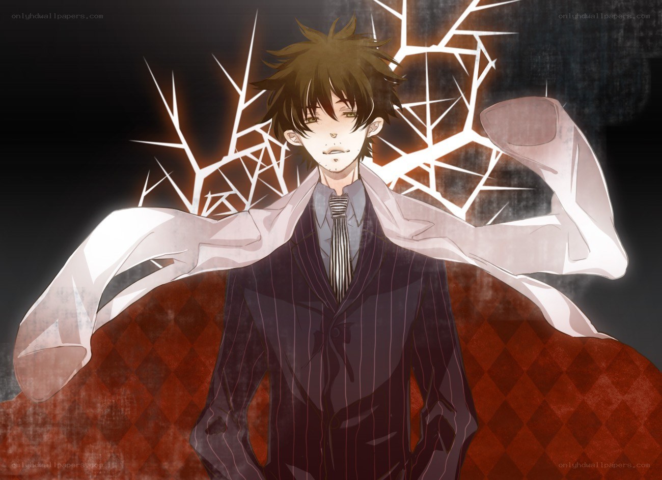 anime character with glowing branches