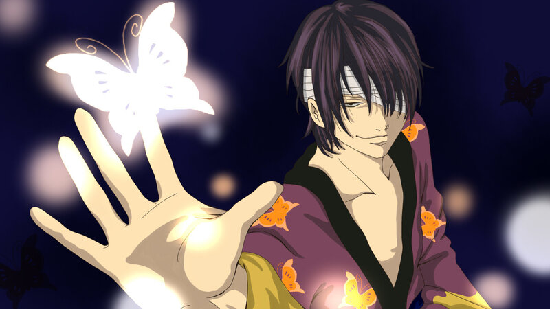 anime character with glowing butterfly