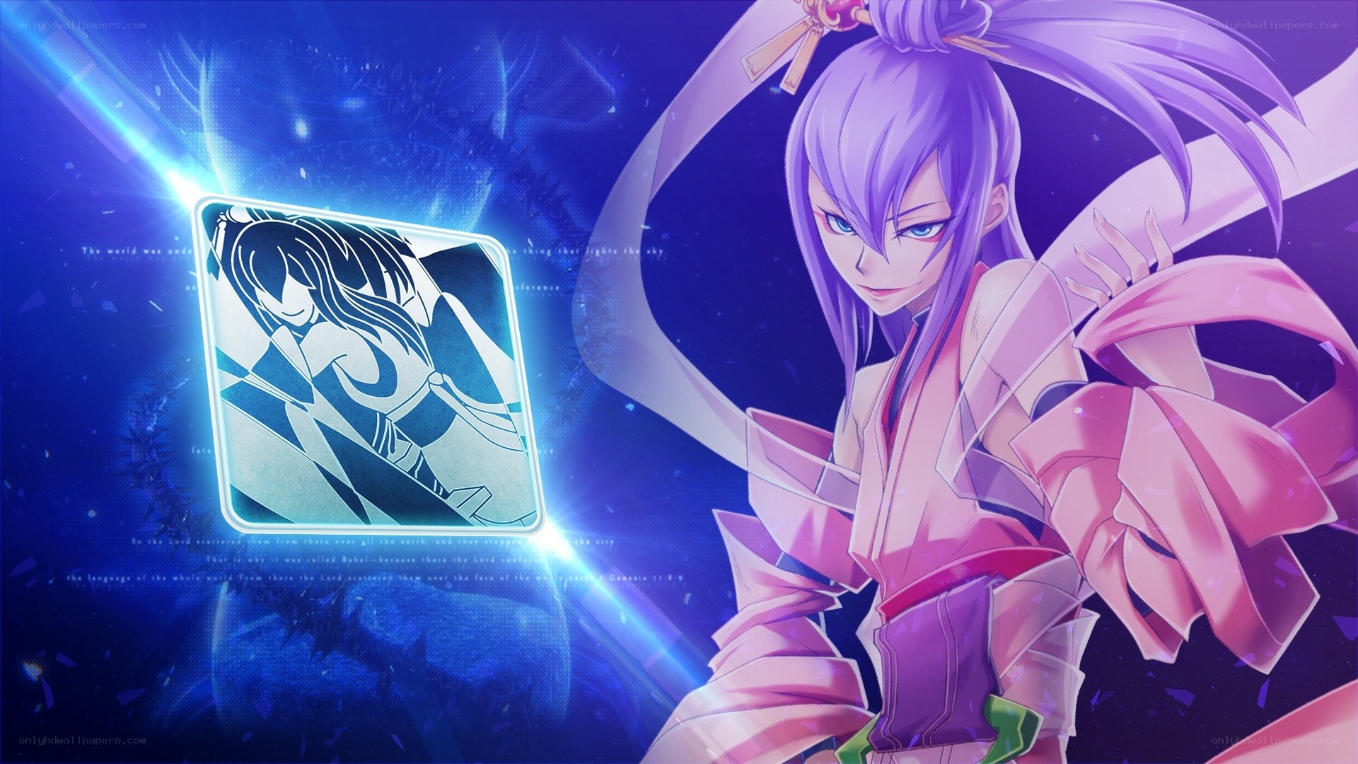 anime character with glowing card