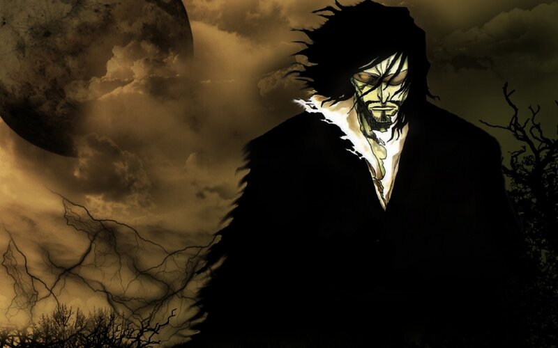 Anime Character with Glowing Chest — Black, Dramatic