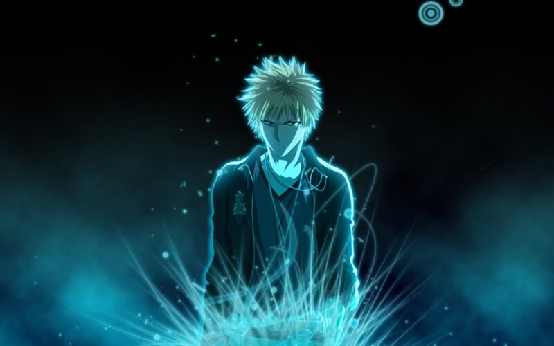 anime character with glowing energy