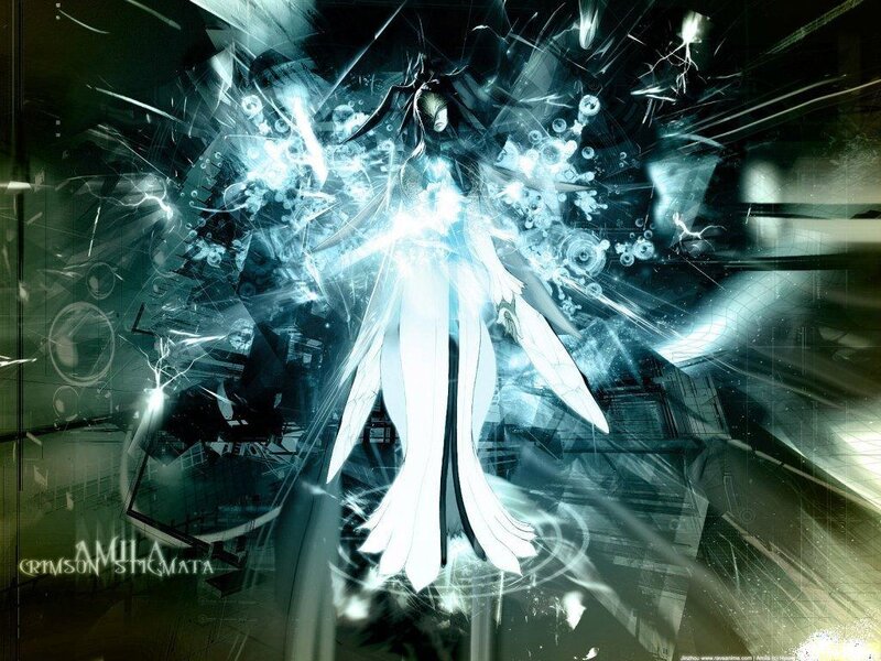 Anime Character with Glowing Energy — Black, Dramatic, Digital Art