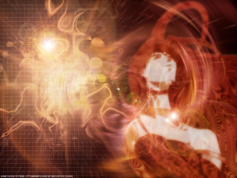 Anime Character with Glowing Energy — Red