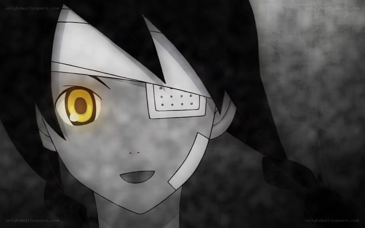 anime character with glowing eye