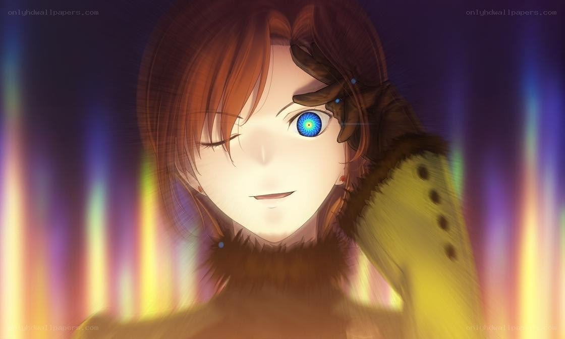 anime character with glowing eye