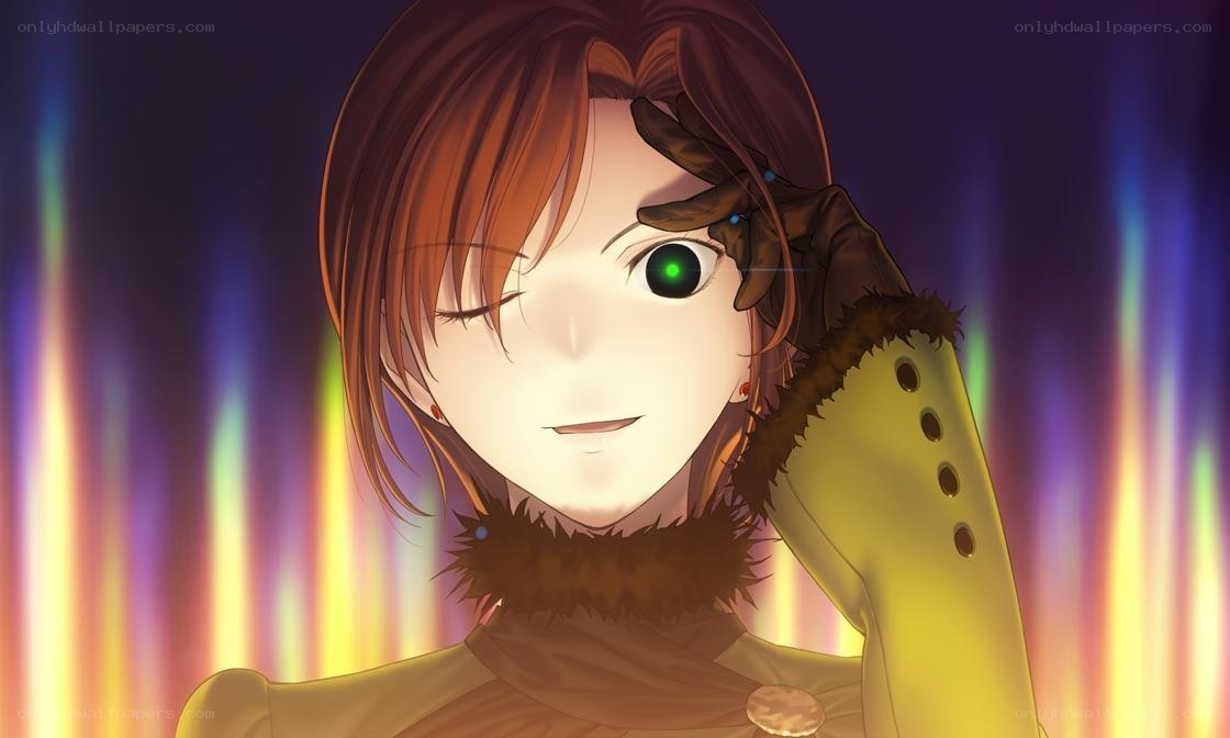 anime character with glowing eye