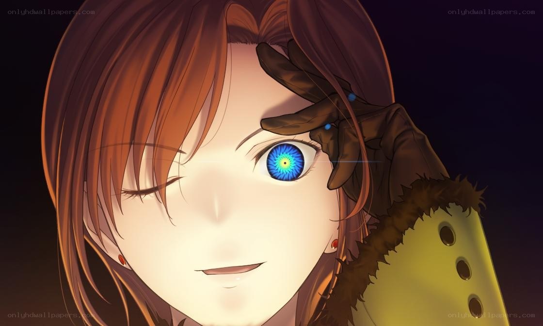 anime character with glowing eye