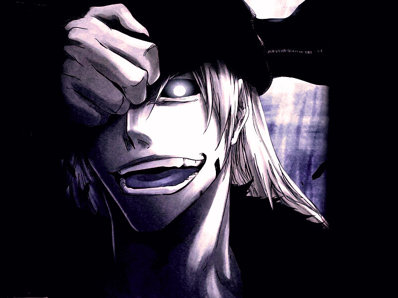 Anime Character with Glowing Eye — Black