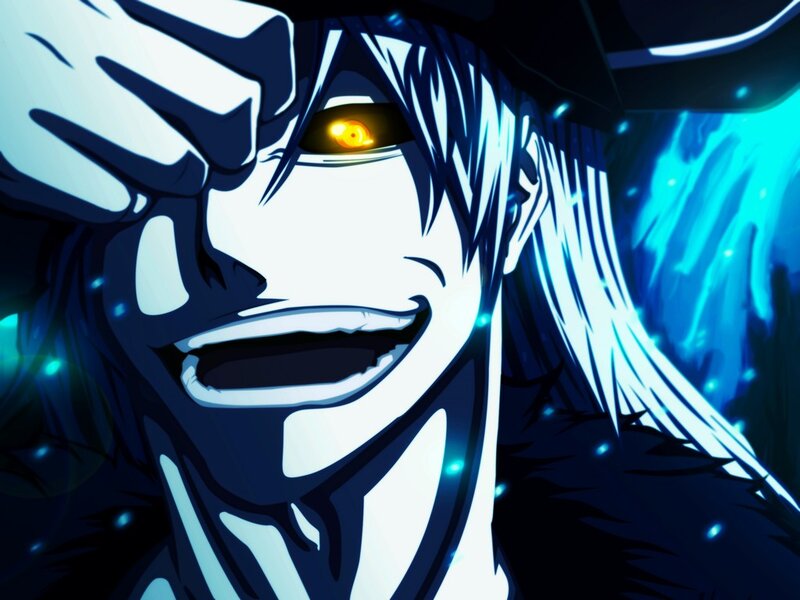Anime Character with Glowing Eye — Blue, Dramatic