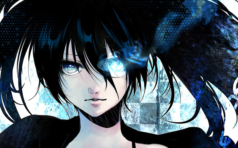 Anime Character with Glowing Eye — Blue