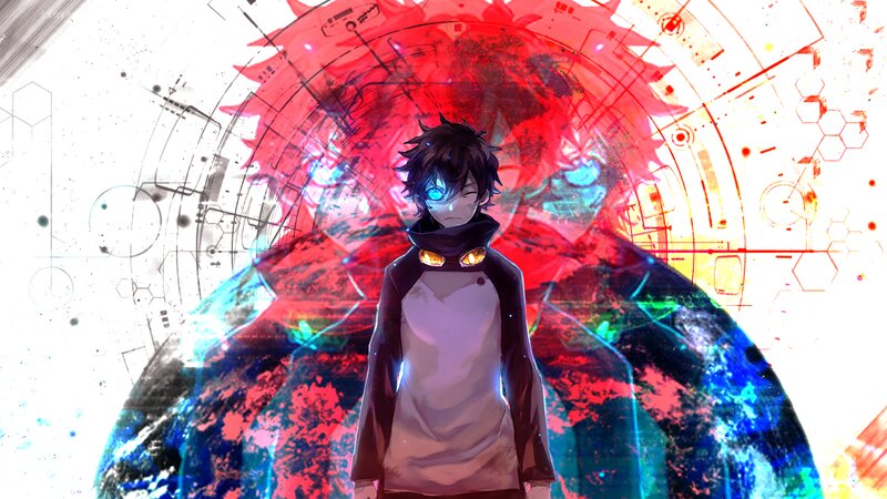 Anime Character with Glowing Eye — Red